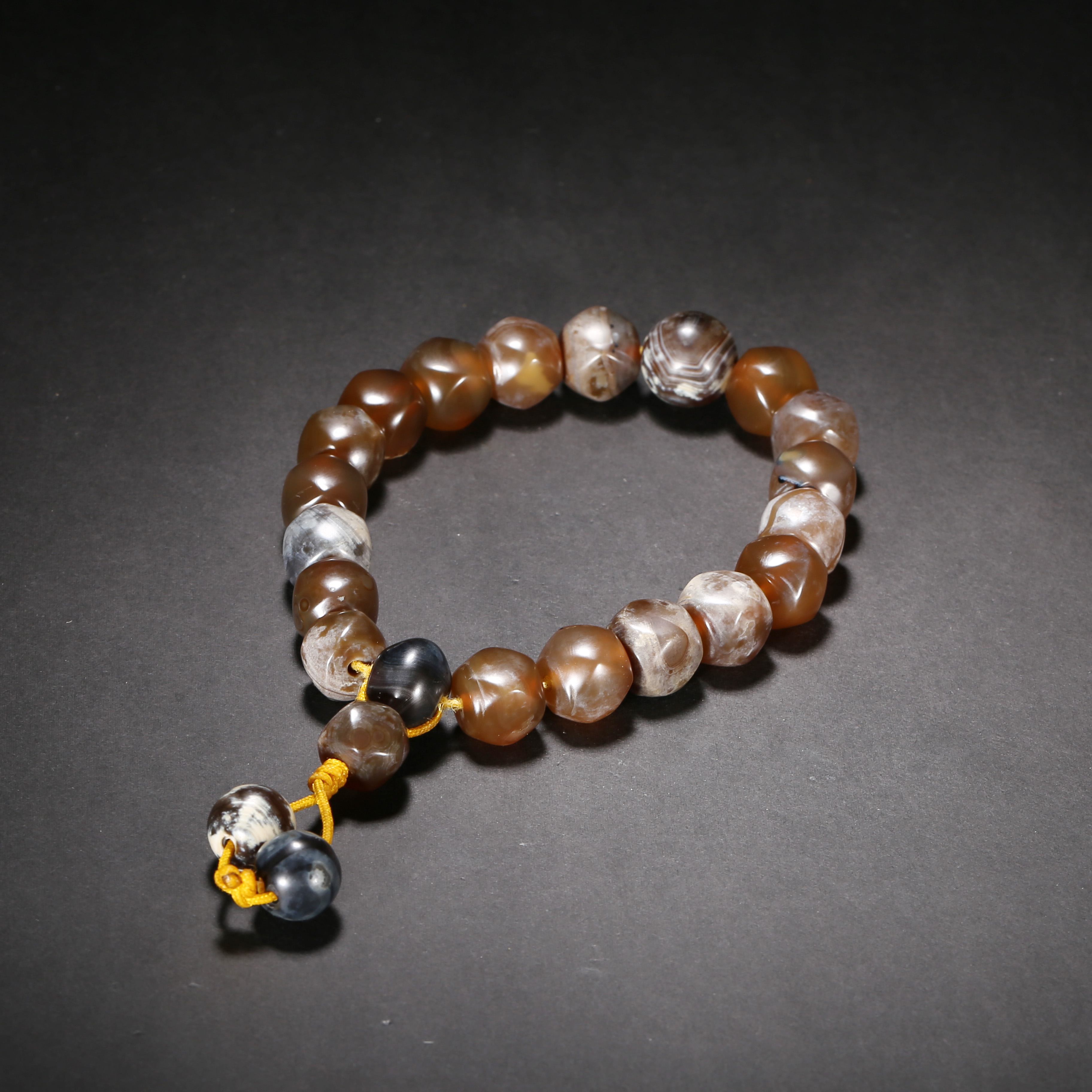 清代*唐八棱玛瑙手持/03MJ4245/玛瑙【北京文博】