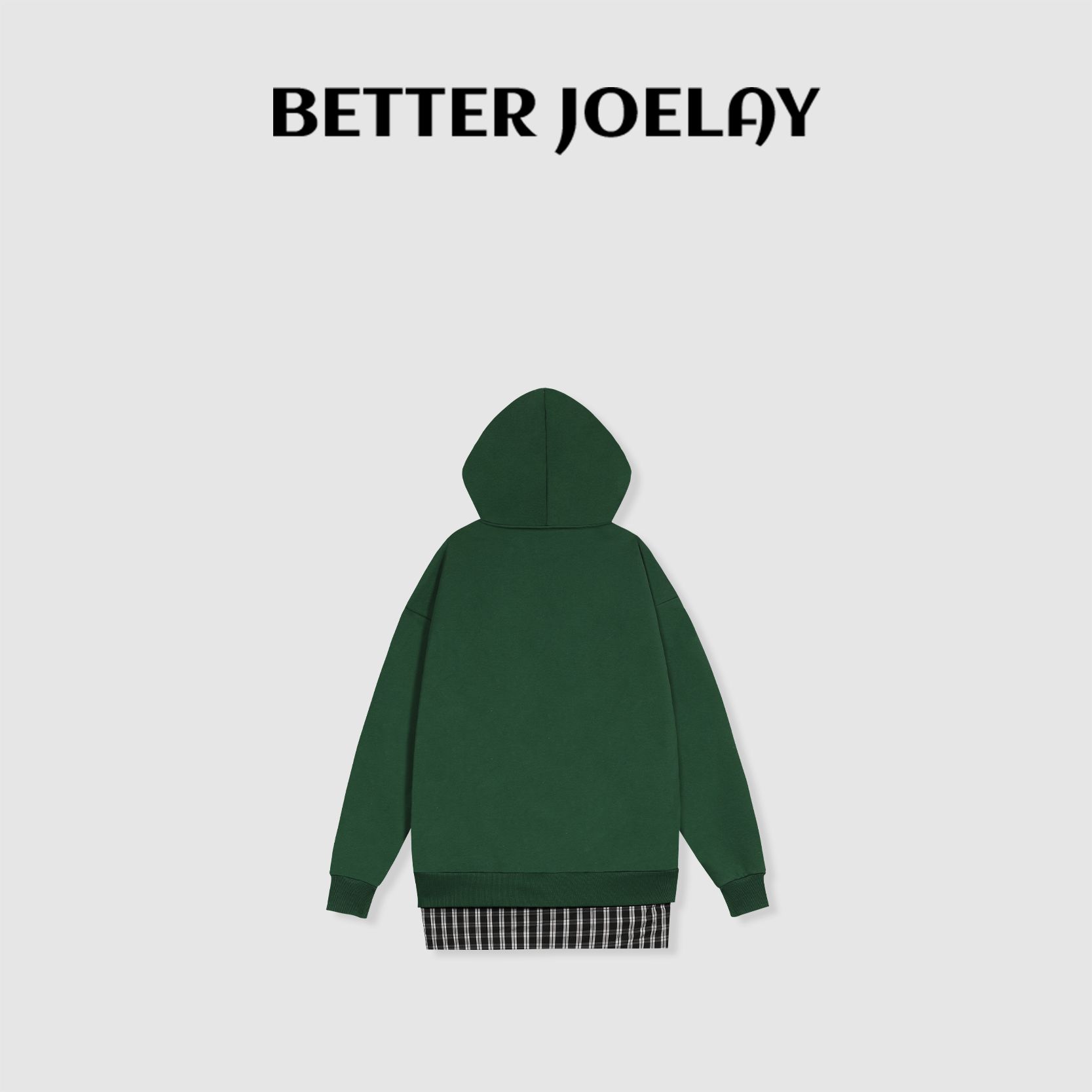 BETTERJOELAY-【拼接回忆录】时尚宽松拼接开衫卫衣舒适潮流HW8502