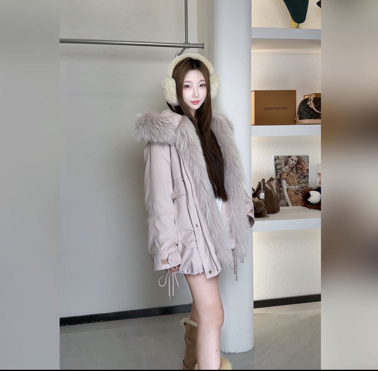 【冰雪奇缘】2025年新款派克外套可拆卸内胆貉子毛领