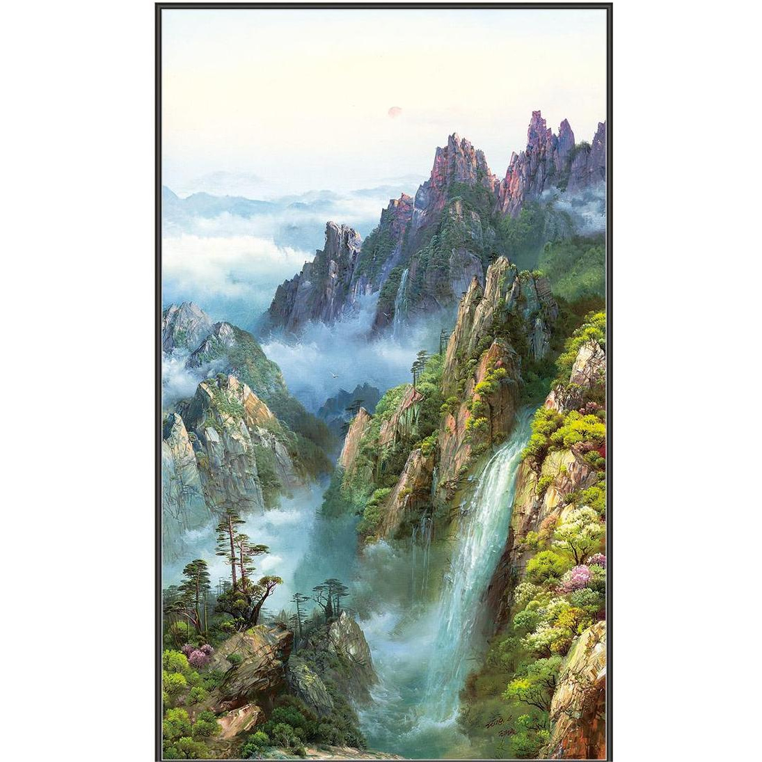 【高山】寓意：背有靠山  装饰画 油画客厅玄关办公室茶室挂画