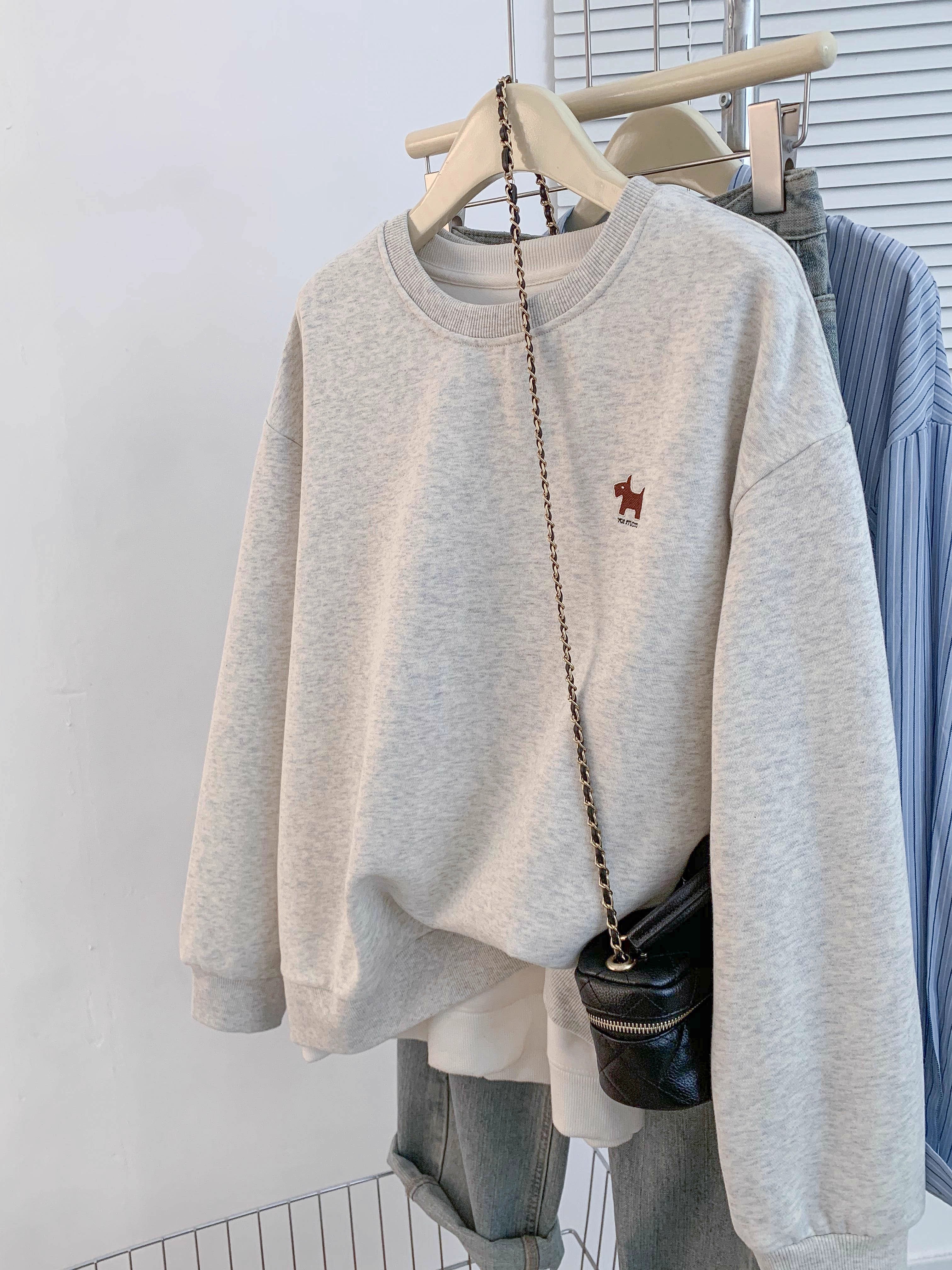 【001-073】圆领卫衣女2025年新款爆款秋冬宽松加绒加厚小个子上衣