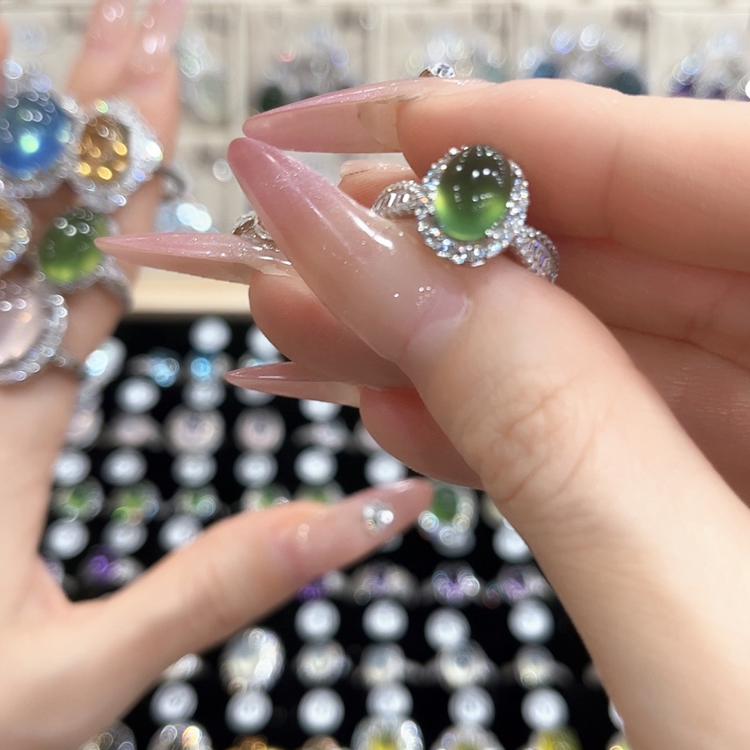 小***现岫玉银S925镶嵌戒指