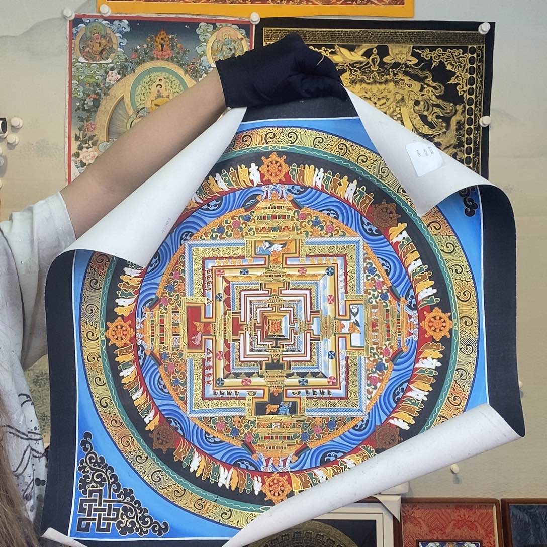 卷轴画纯手绘唐卡坛城50厘米左右