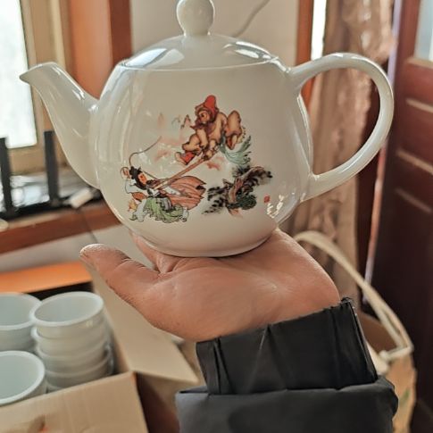 库存微瑕三打白骨精单孔水壶口失园