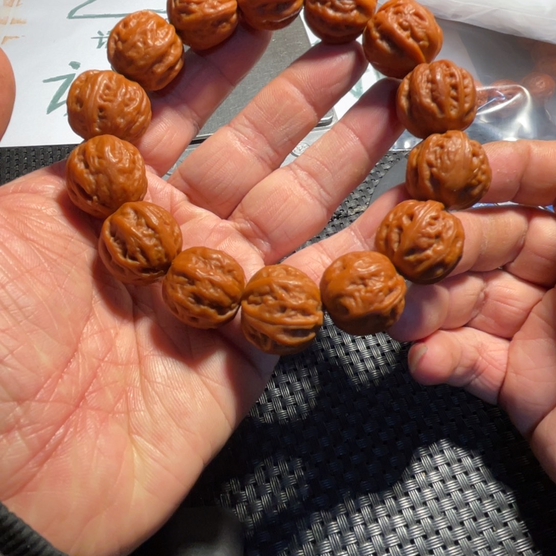 福***娃文玩核桃手串磨盘京八棱20