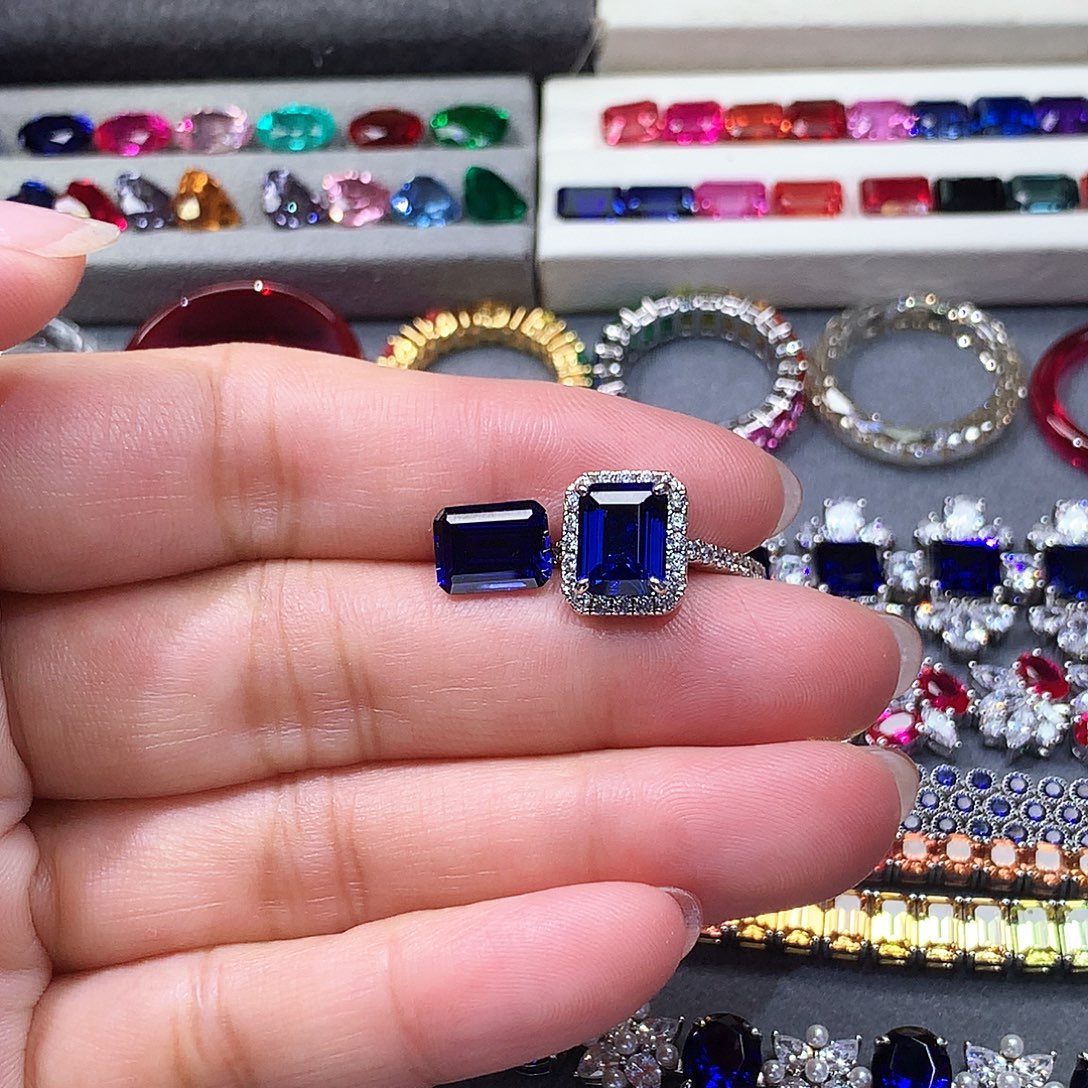 一***洛银S925镶嵌合成（培育）蓝宝石