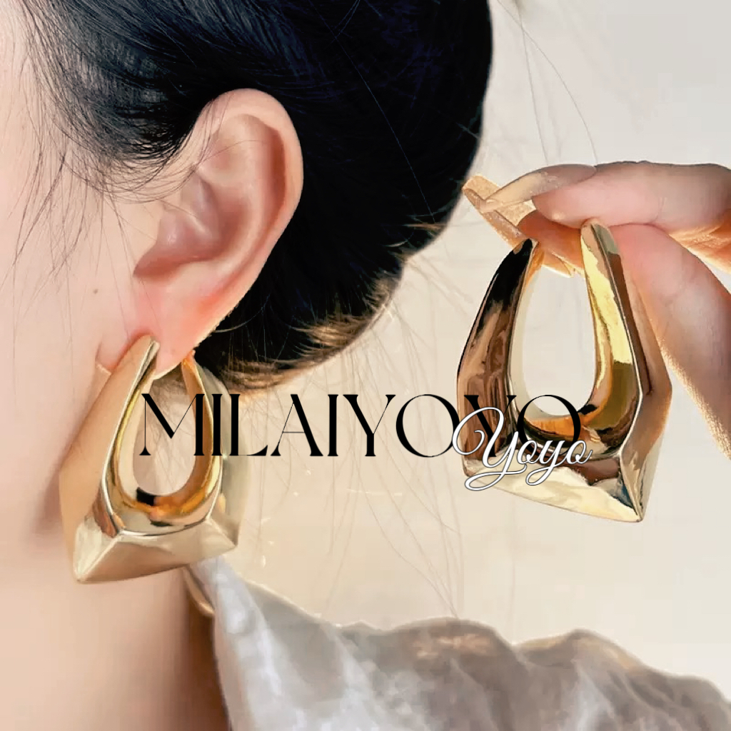 合金耳饰 芈莱尤优——新款欧美时尚不规则镂空耳饰耳环