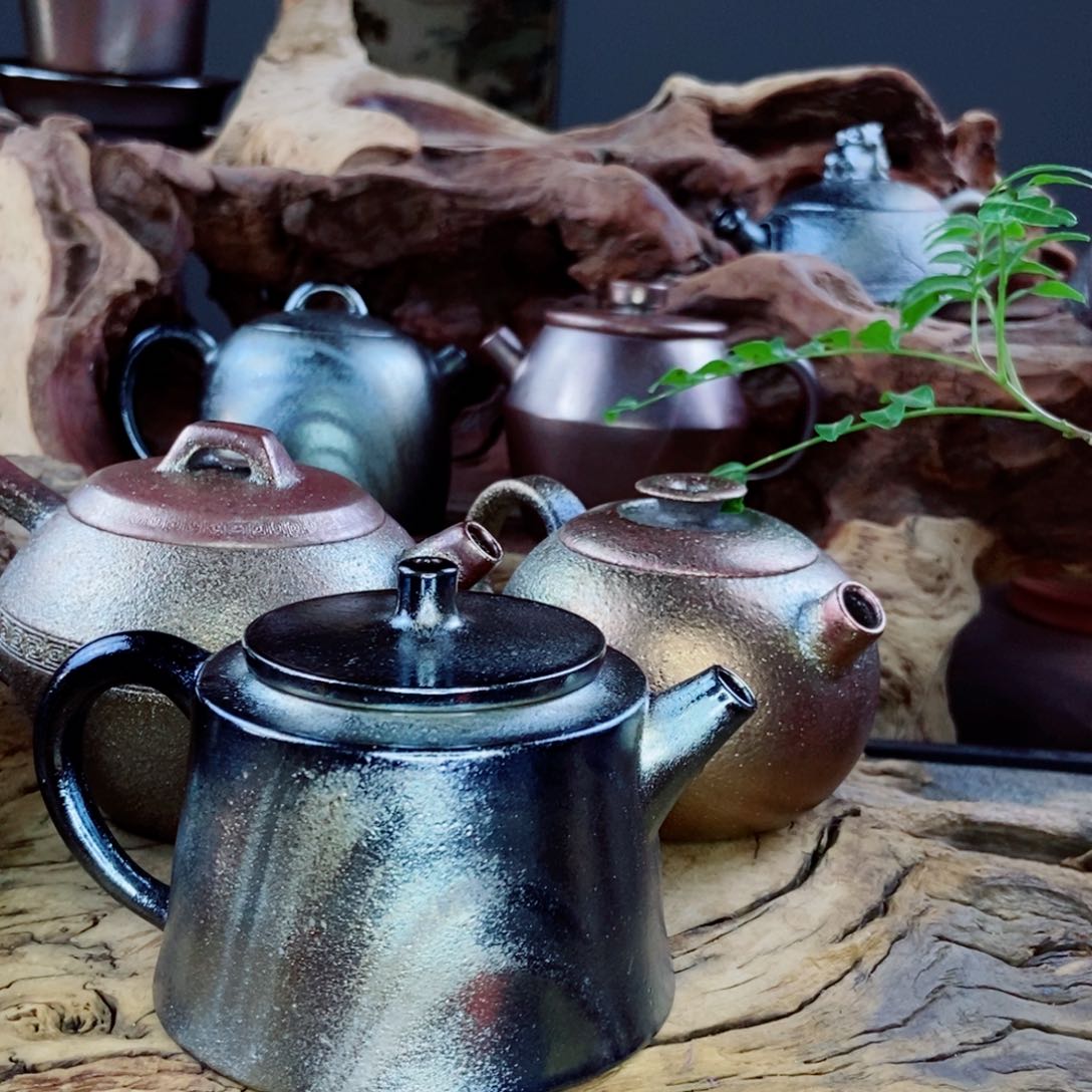 孽建水紫陶柴烧茶具