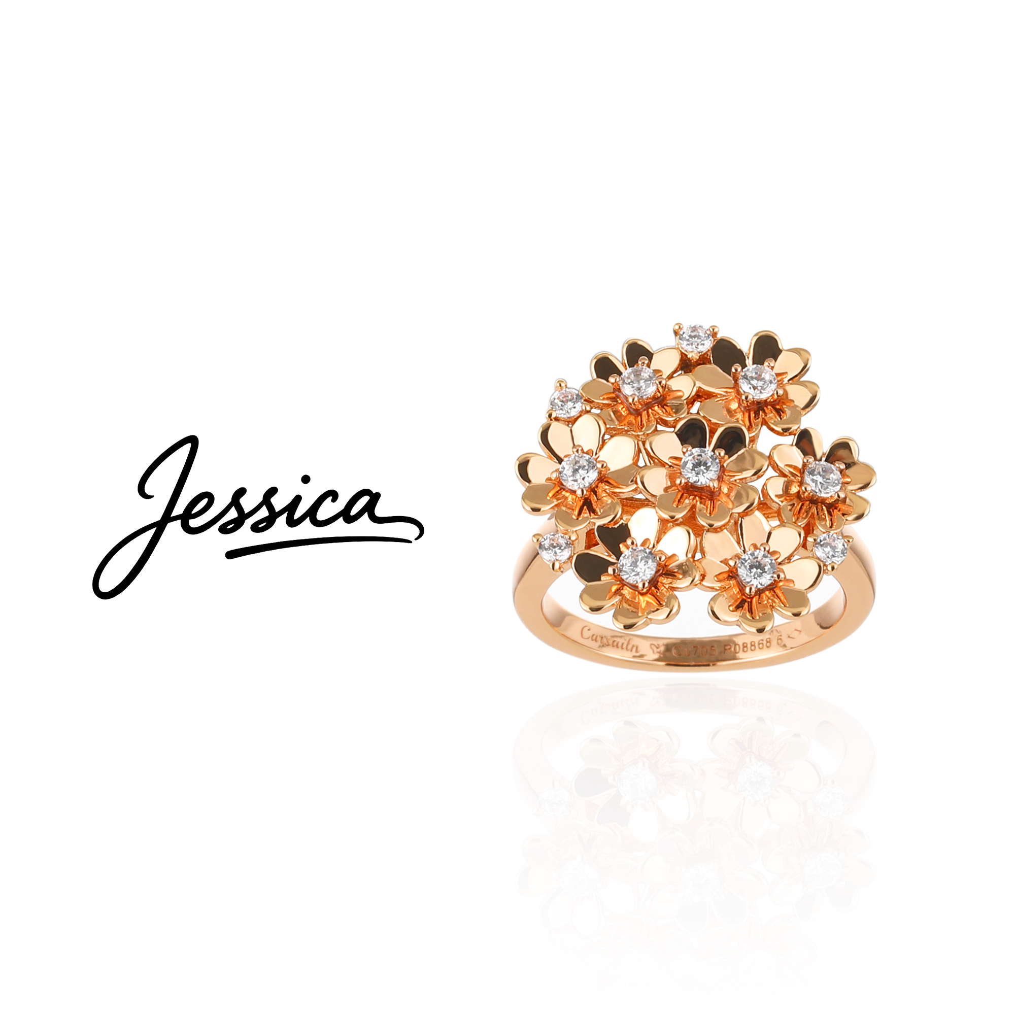 佳西卡 CNC 精工 奢华满花圆盘闭口戒指（JXK272）