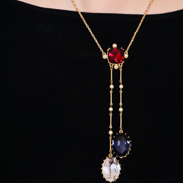 铜合金锆石项链 重工（精工系列）璀璨星河流苏项链套装