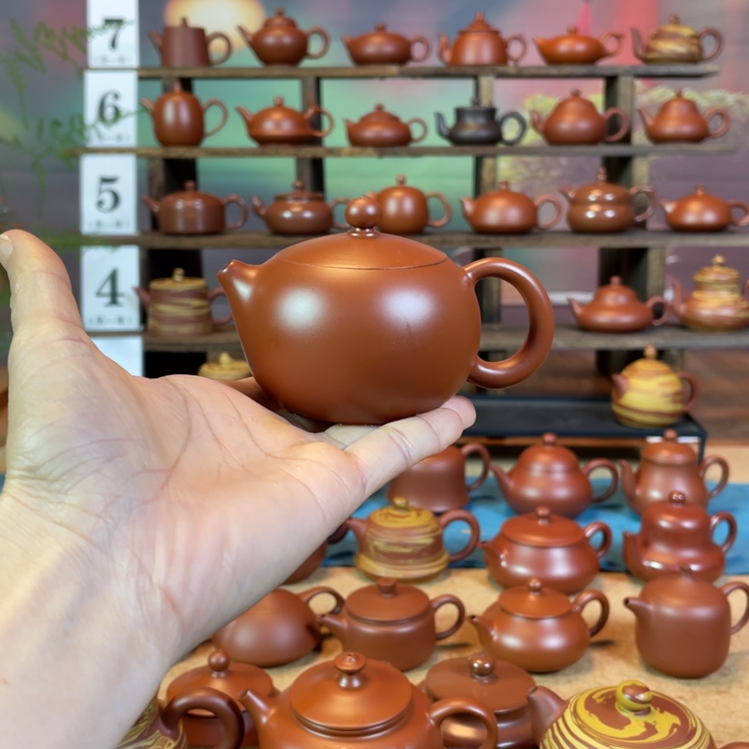 茶壶紫砂方****6潮州手工手拉朱泥西施壶