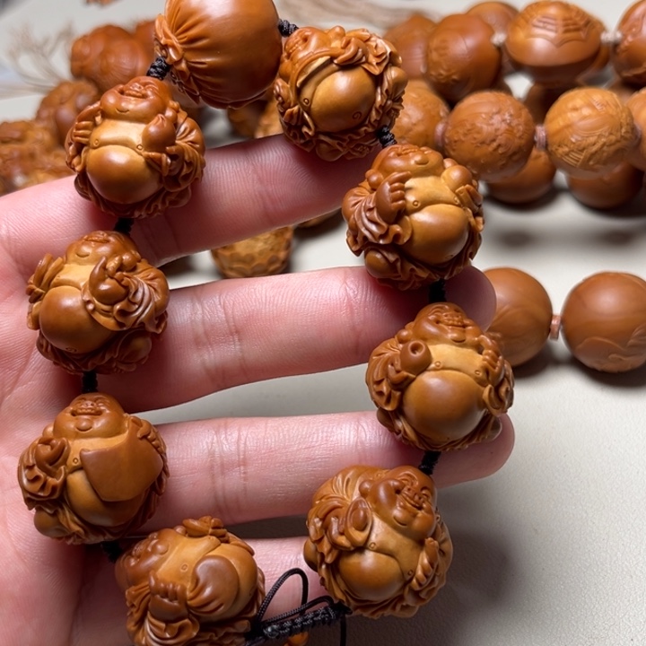 昆***仑橄榄核手串整身弥勒