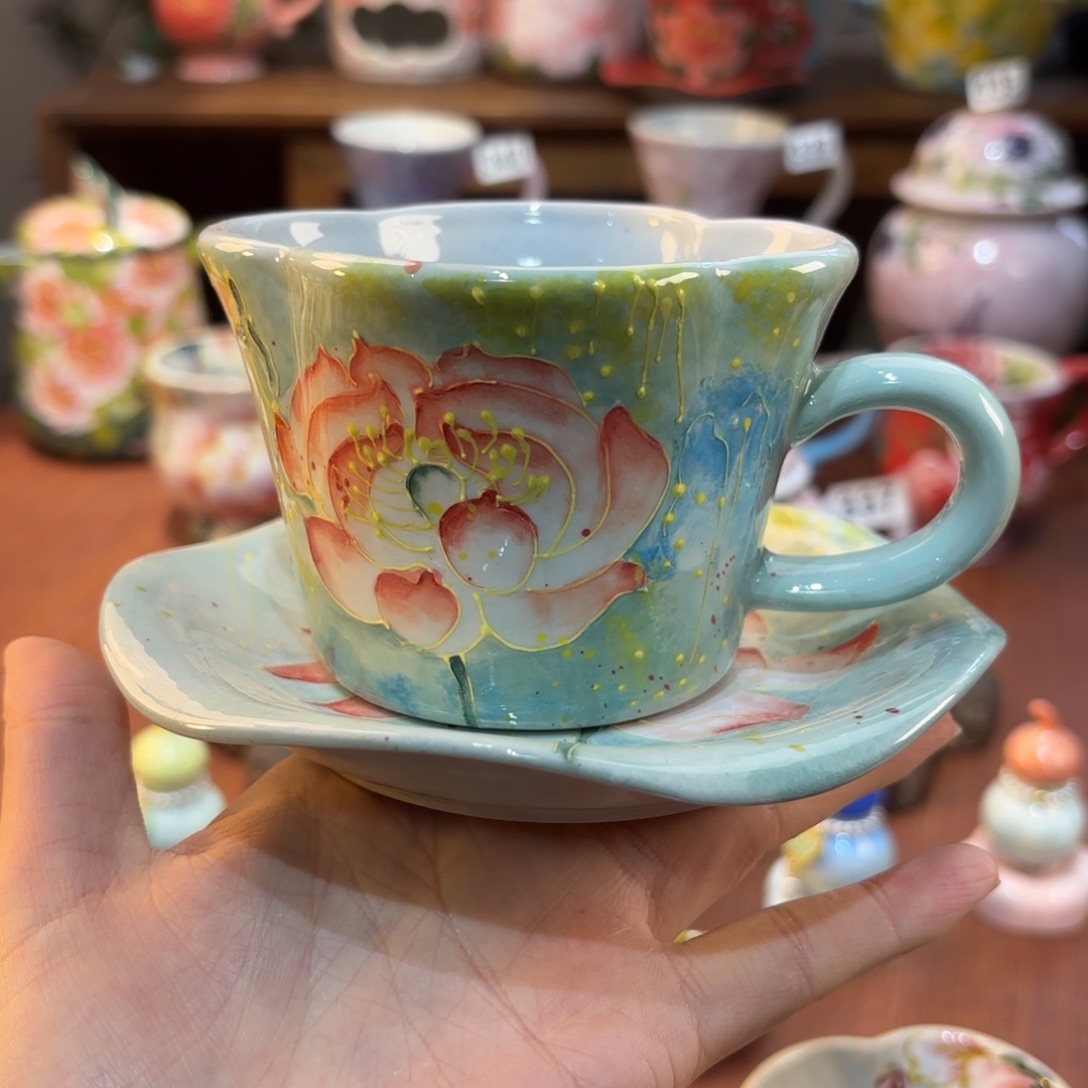 景德镇手绘高温釉下彩陶瓷茶具