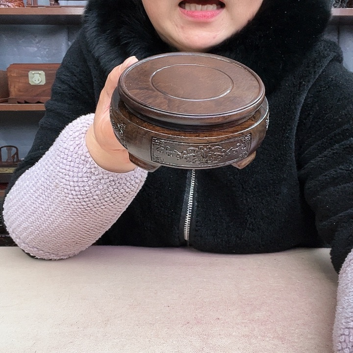 乌木类端景台小李子红木工艺品10
