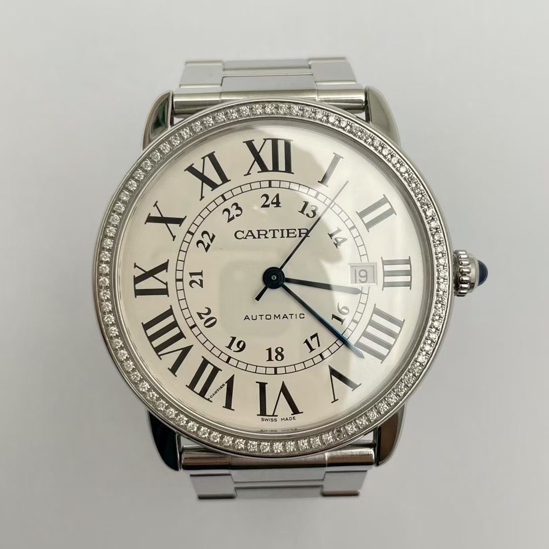 95新 Cartier/卡地亚 单表伦敦/W6701011/42表径/后镶钻