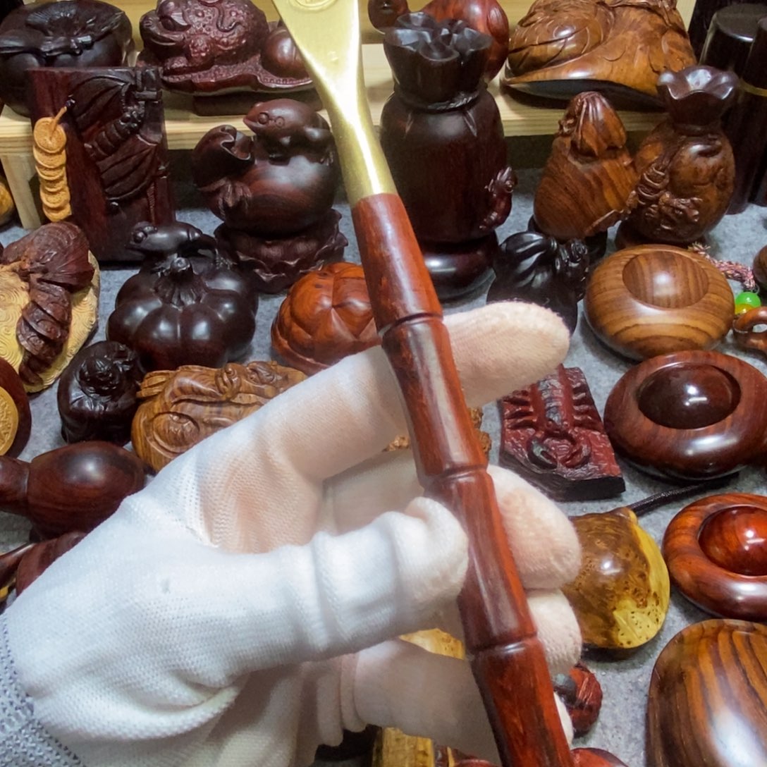 用***6小叶紫檀手串/手链段光紫檀痒痒挠