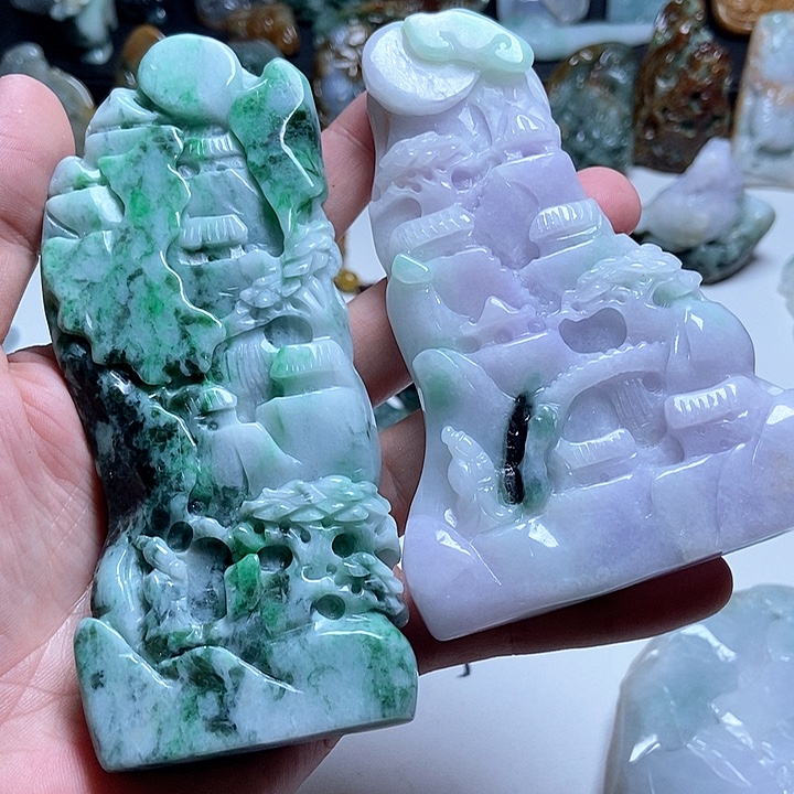 剑***雨翡翠未镶嵌颈饰翡翠a货