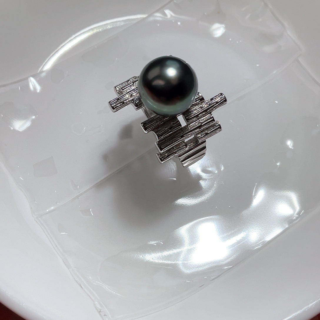 海水珍珠戒圈银S925镶嵌