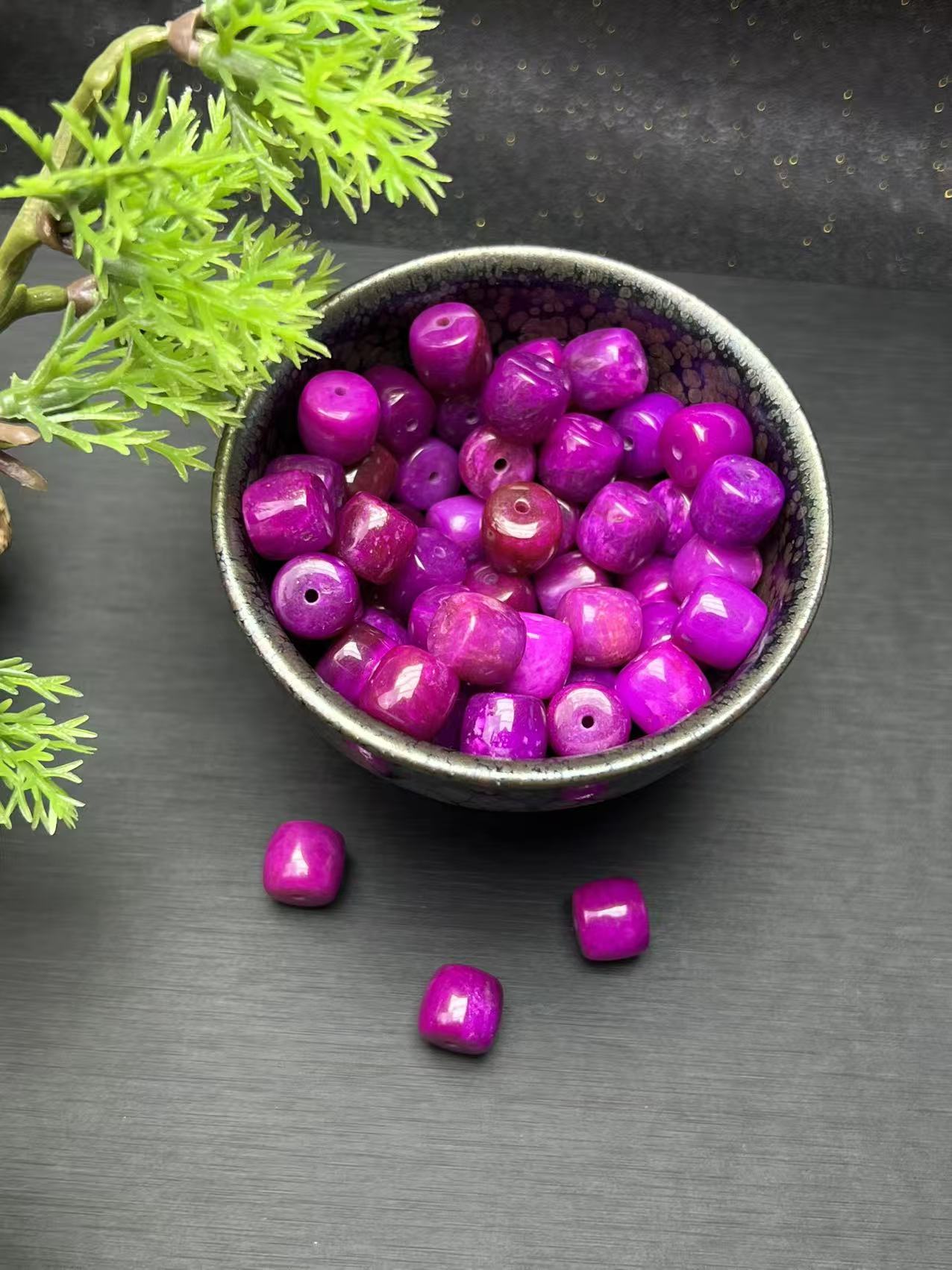 非金属树脂项链 【白总专属】果酱紫单珠半成品项链 A364