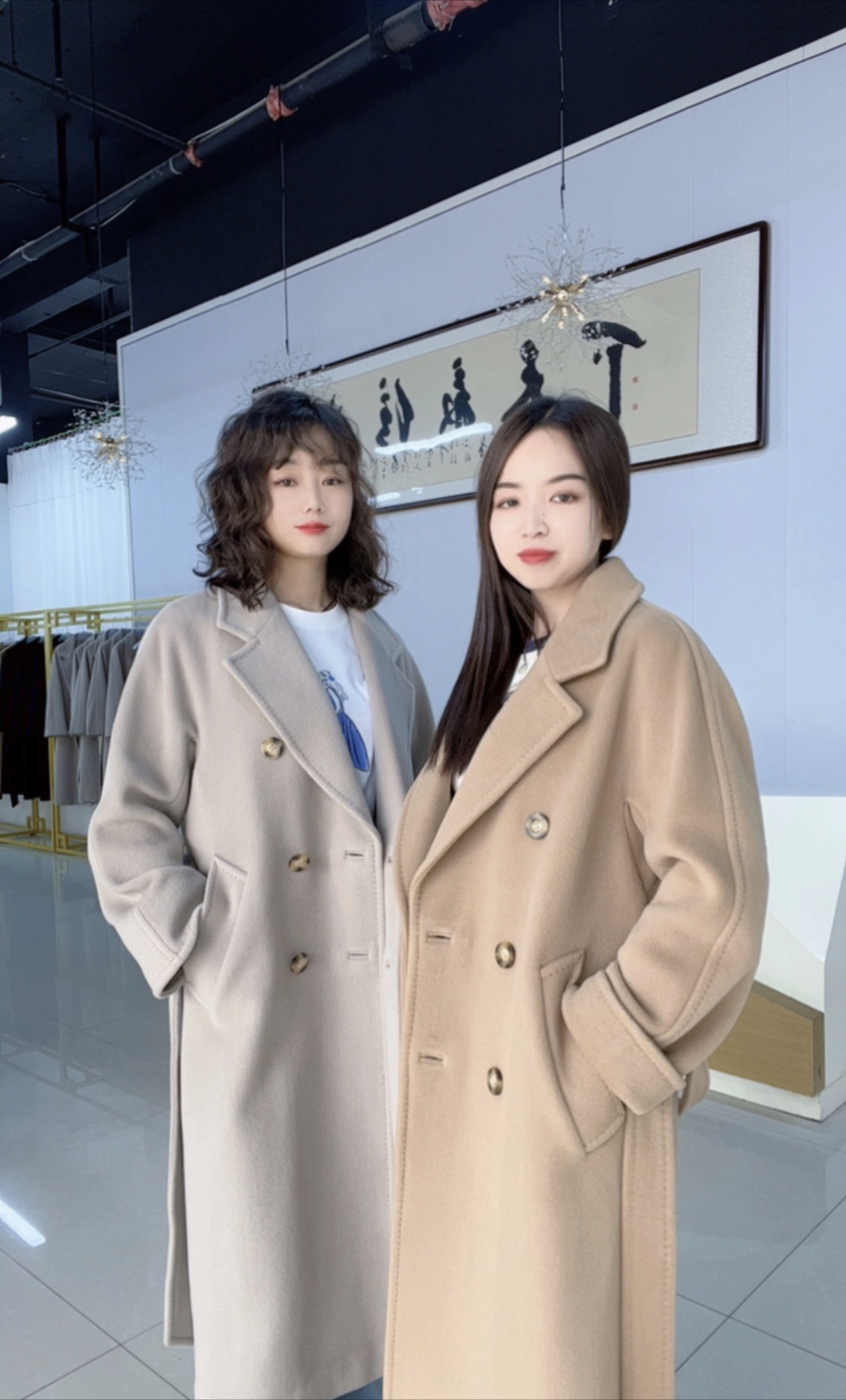 高端大牌 商场级M家双面绵羊毛大衣女中长款 反季抢购 顺丰包邮