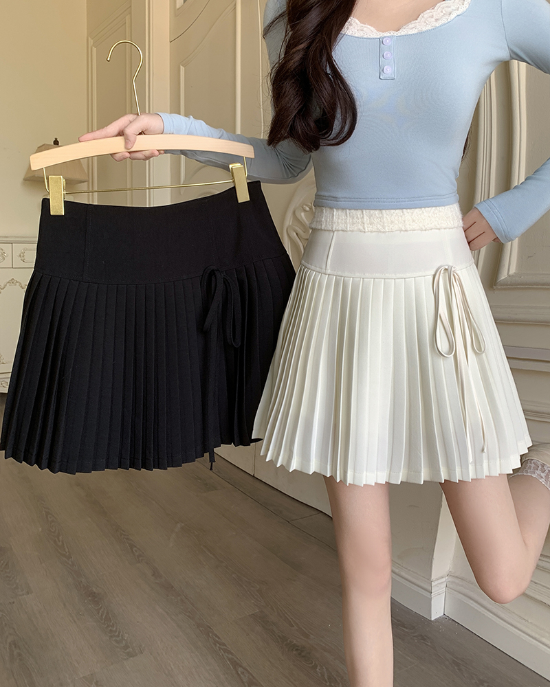 大码美美哒2025春季百搭设计感遮肉百褶裙胖mm高腰别致短裙64021