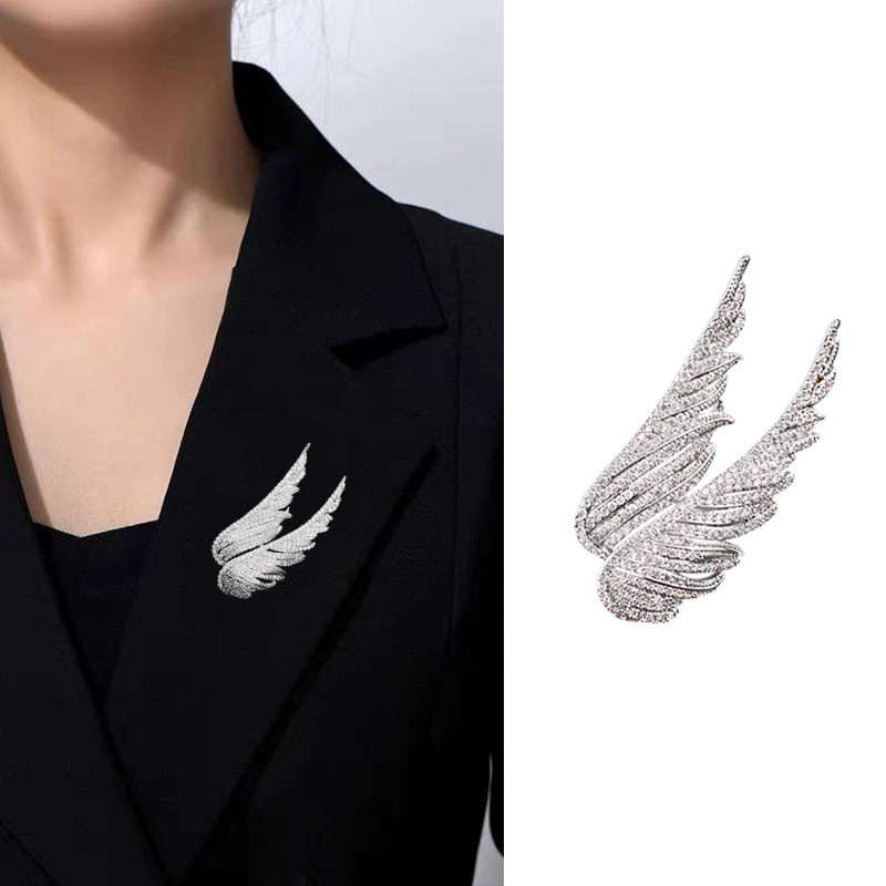 非金属胸针 羽毛胸针天使翅膀 精致男女百搭 别针胸花优雅