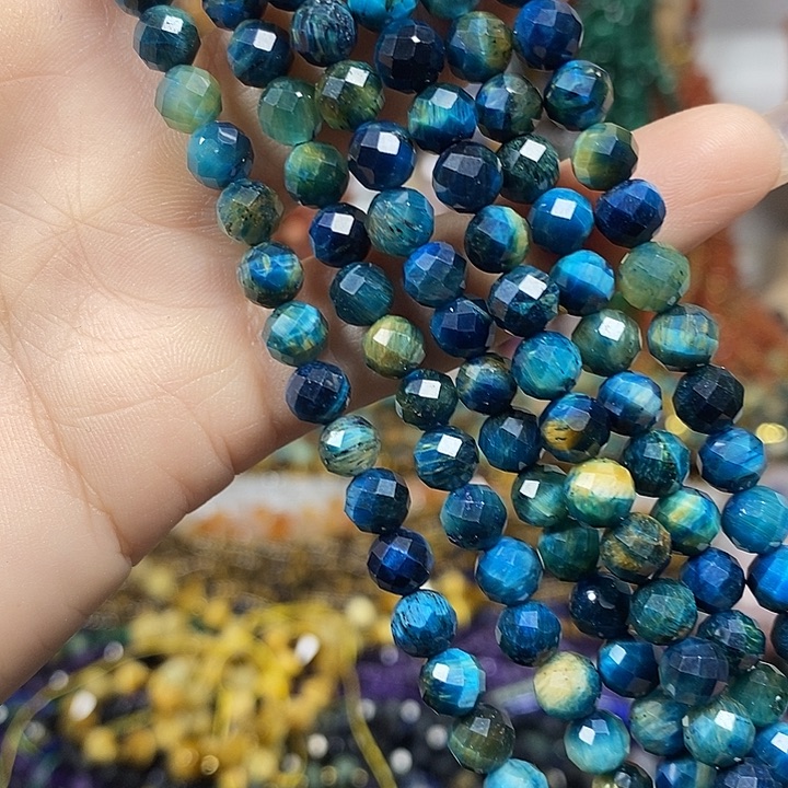 玛瑙/玉髓未镶嵌珠宝半成品虎眼切面卡6mm