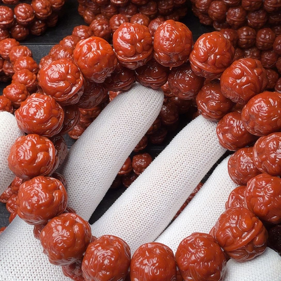 流***水猴头核桃手串蟾王