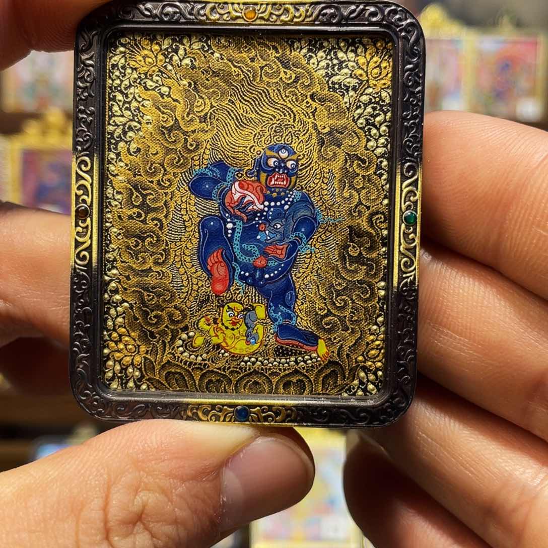 吊坠热贡黑金黑财神