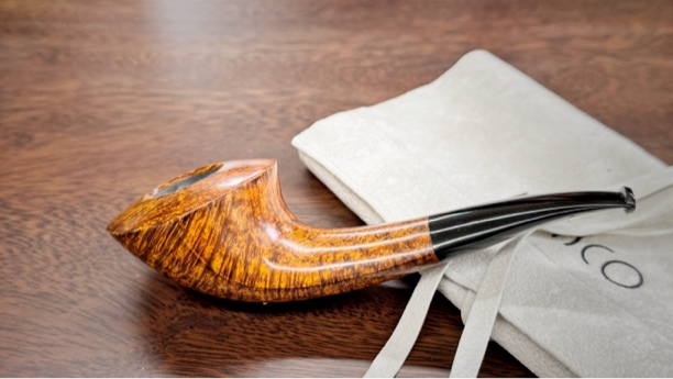 意大利雅法自由式光面多面体号角手工石楠木烟斗