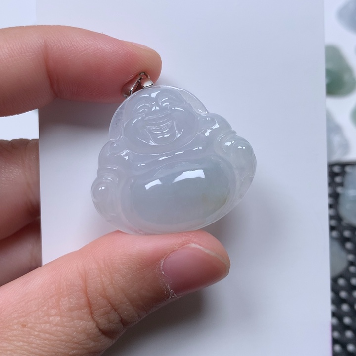 容***姐翡翠未镶嵌颈饰佛公