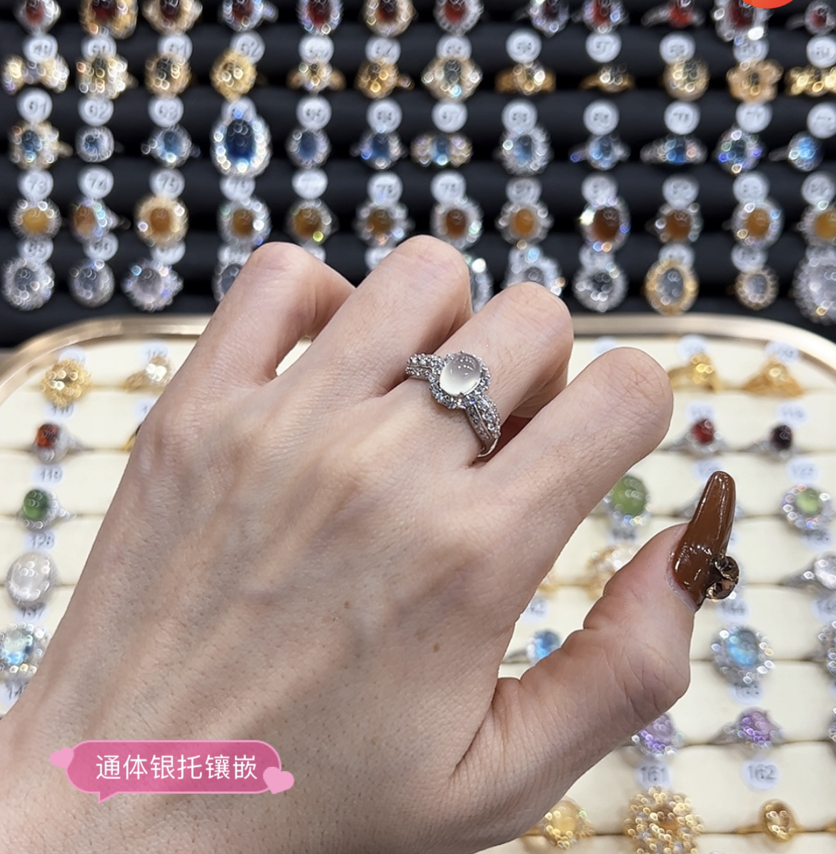 岫玉新款小蛮腰戒指岫玉戒指小蛮腰戒指银托不掉色活口可调节日常