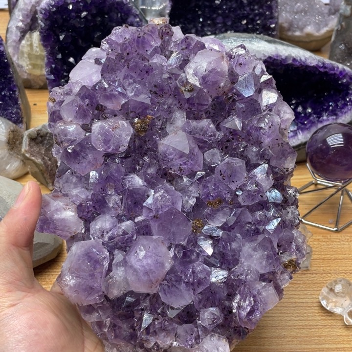 紫晶钛晶摆件未镶嵌