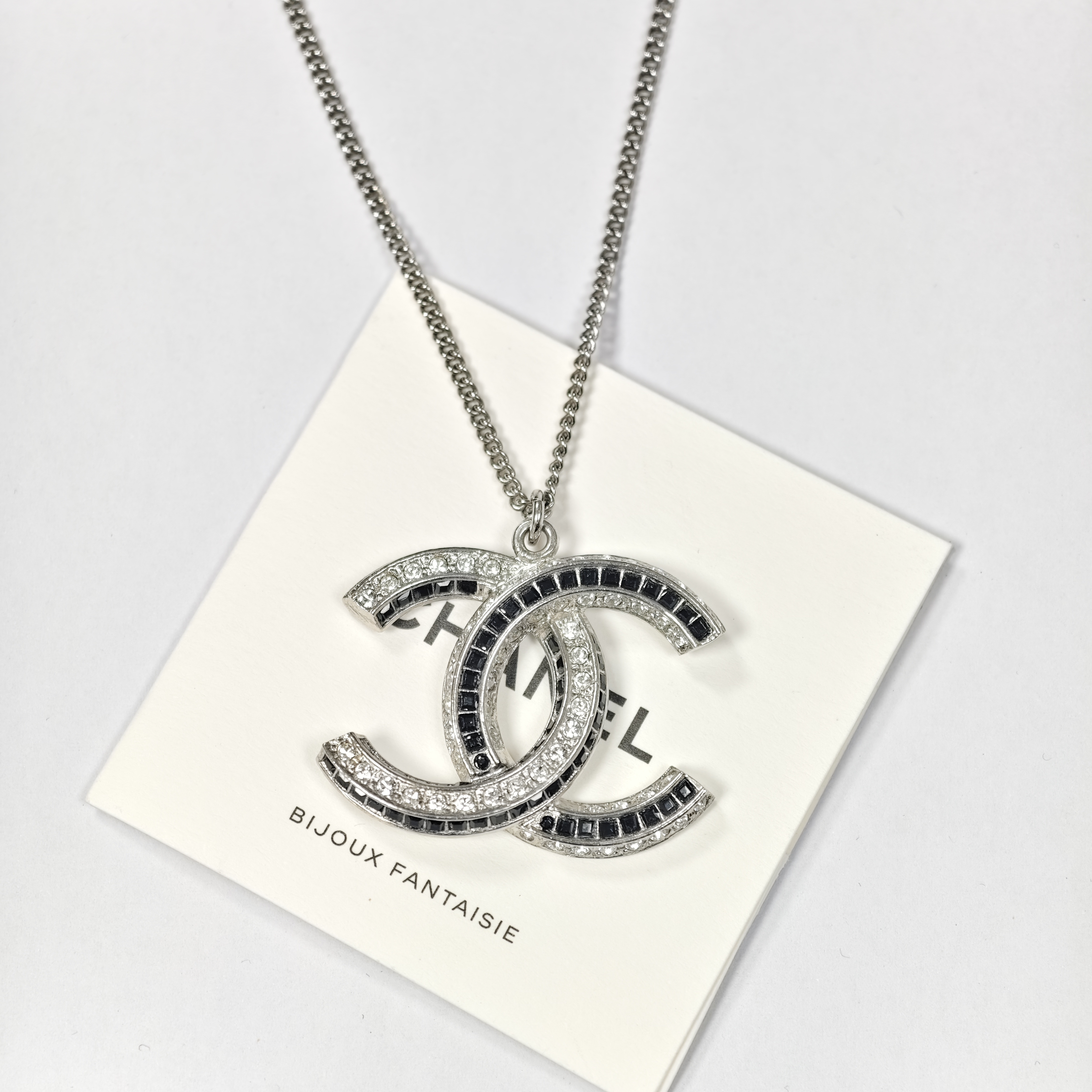 未使用 Chanel/香奈儿 银色小香风项链黑白琉璃个性百搭