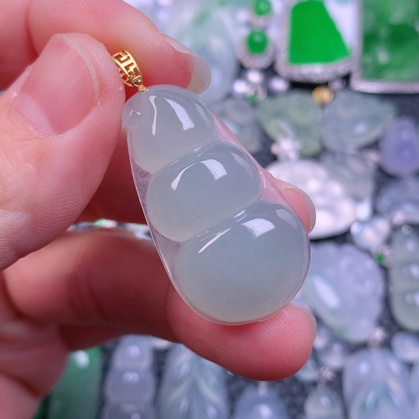 【闪购商品】翡翠颈饰18K金镶嵌天然缅甸翡翠