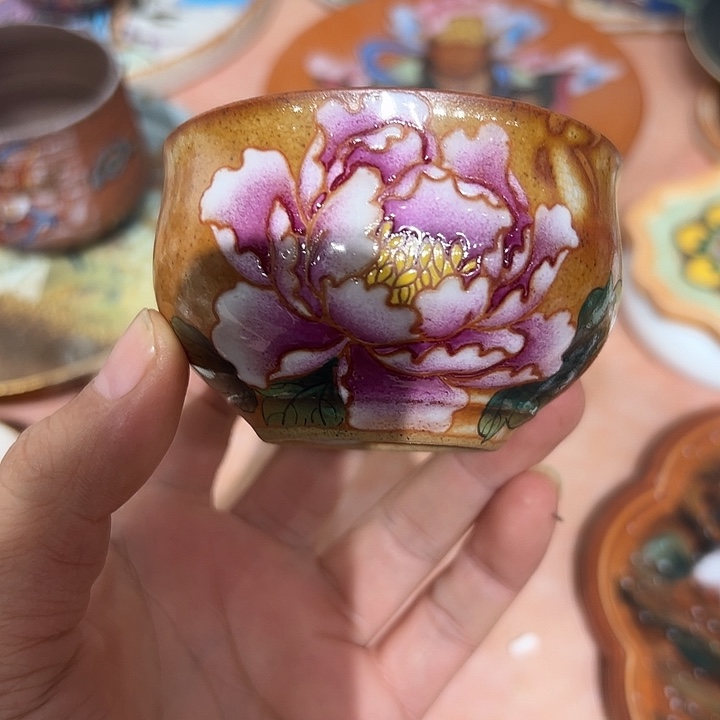 手绘陶瓷茶杯景德镇