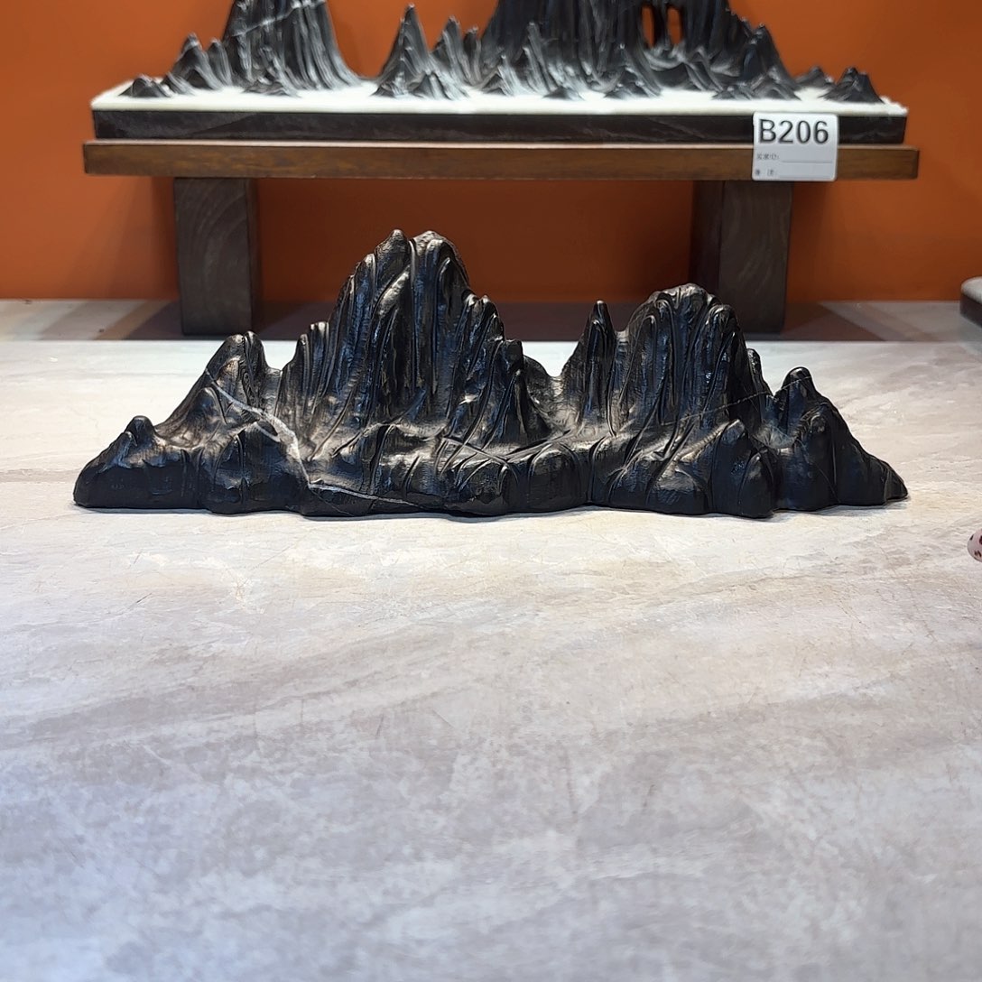 摆件冰*橙灵璧石奇石摆件 