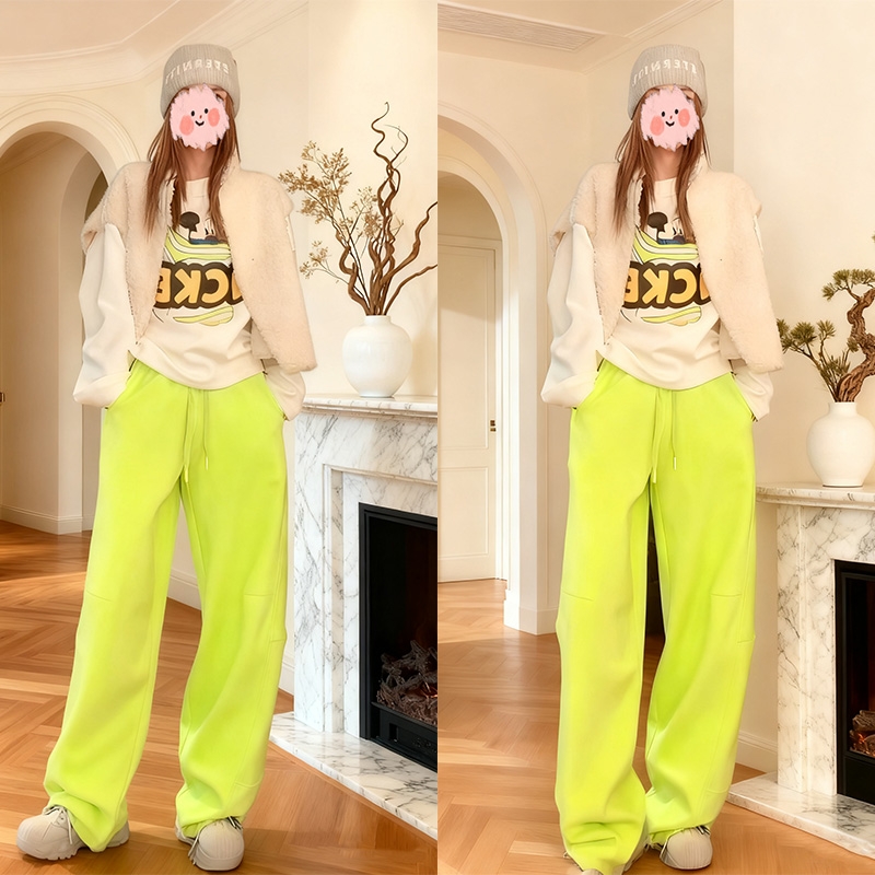 【正反穿加绒米奇】早秋印花图案设计感宽松上衣加厚磨毛阔腿裤套装