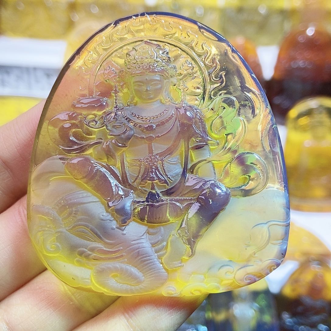 琥珀颈饰未镶嵌普贤菩萨96号