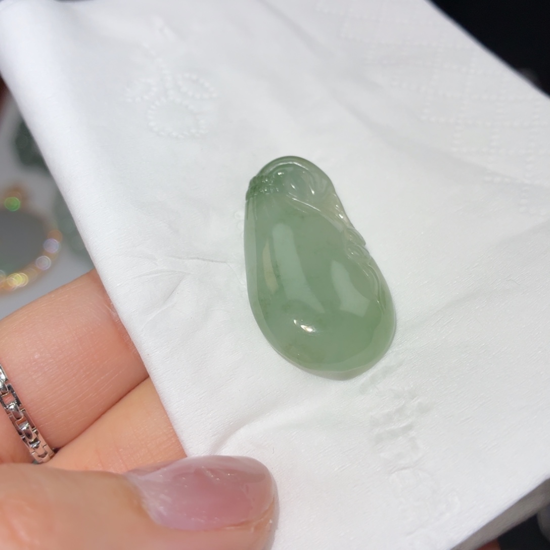 翡翠未镶嵌颈饰翡翠天然A货钱袋