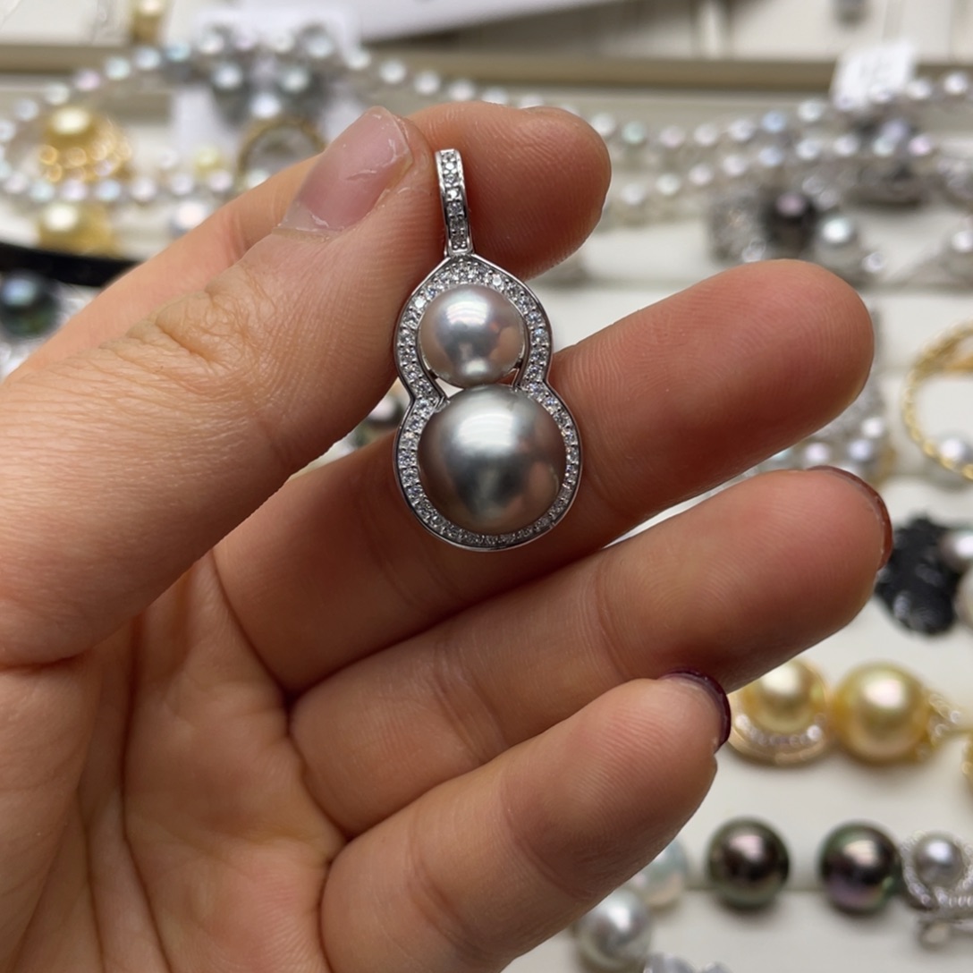 海水珍珠吊坠(不含链)银S925镶嵌