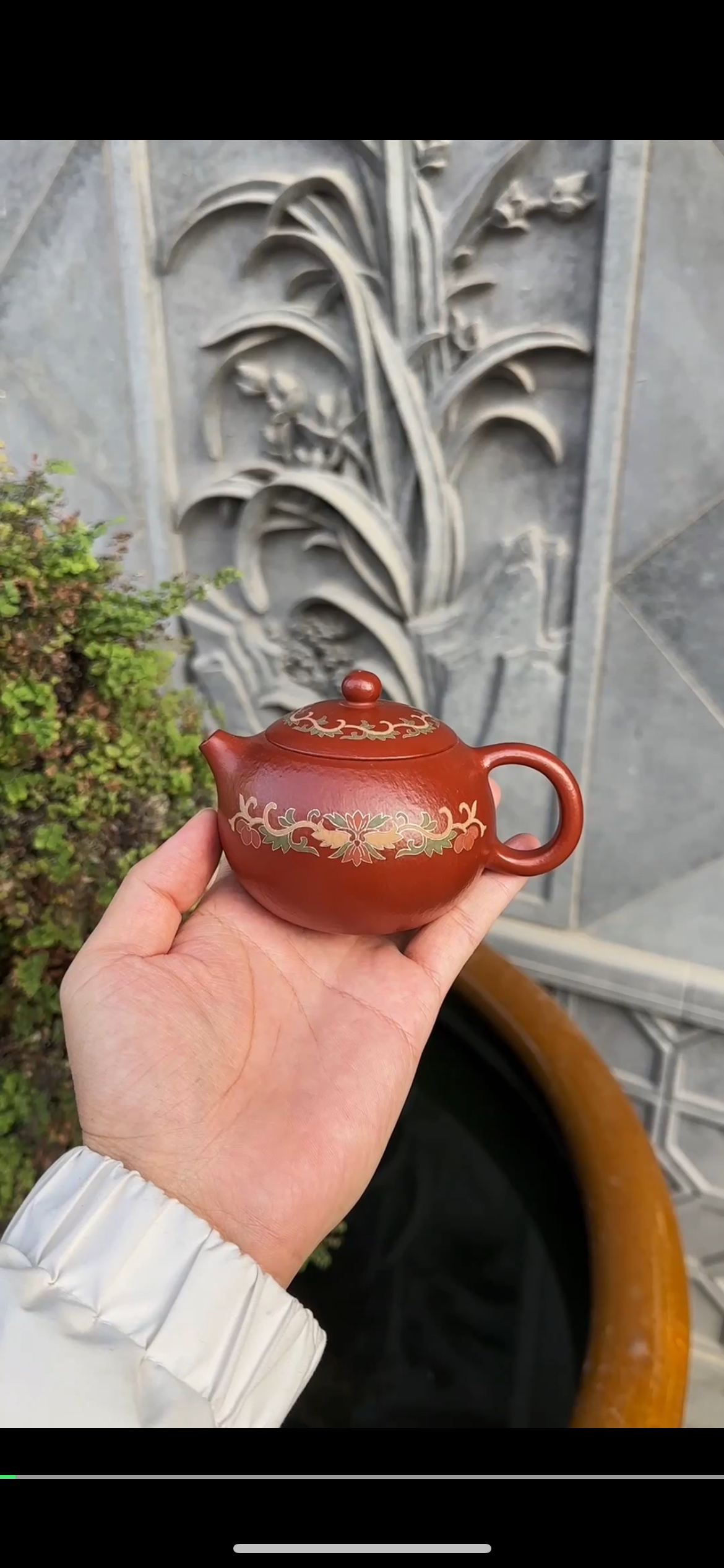 田玲全原矿大红袍朱泥陶瓷银丝西施红泥泡茶壶描金把玩茶具