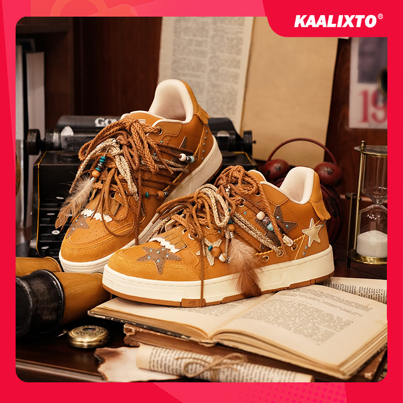 Kaalixto&唐探1900联名款部落风板鞋星星鞋国潮经典低帮欧若风