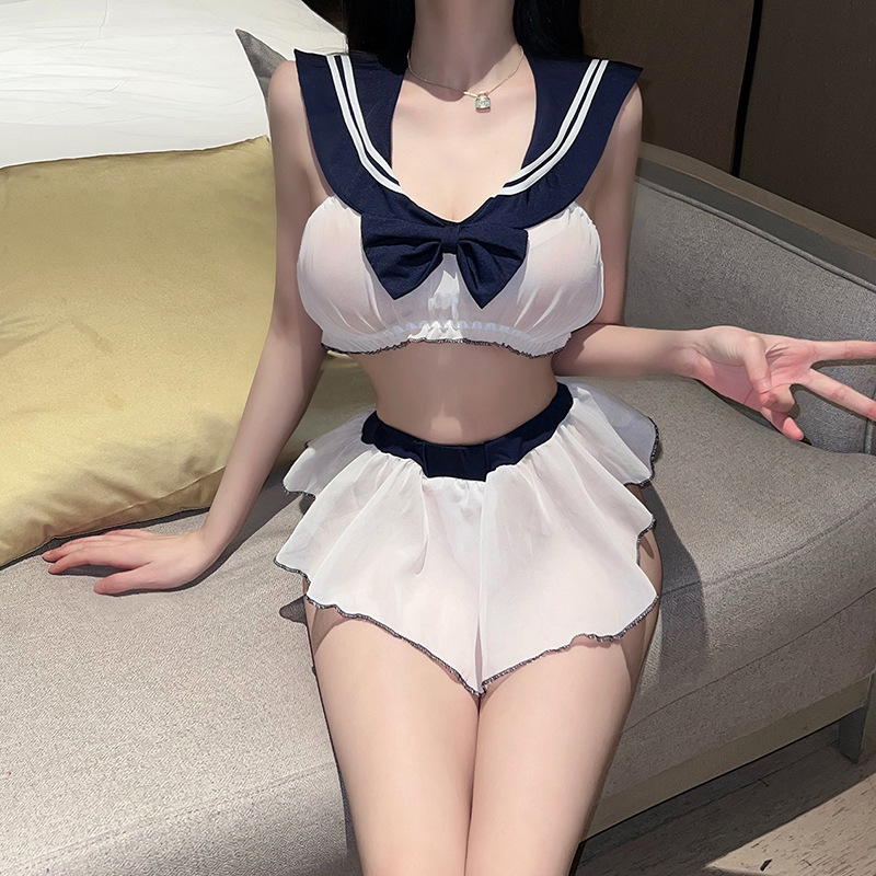 学生套装制服jk学院风睡衣吊带睡裙日系睡裙