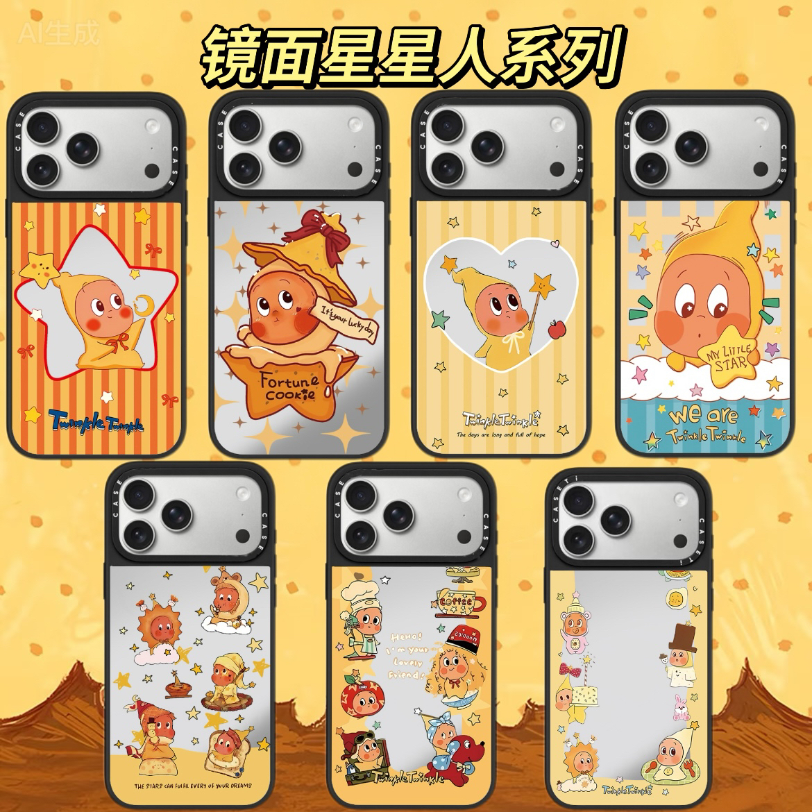 【星星人系列】CASE镜面17pm手机壳适用于苹果16pm可爱15pm创意防摔