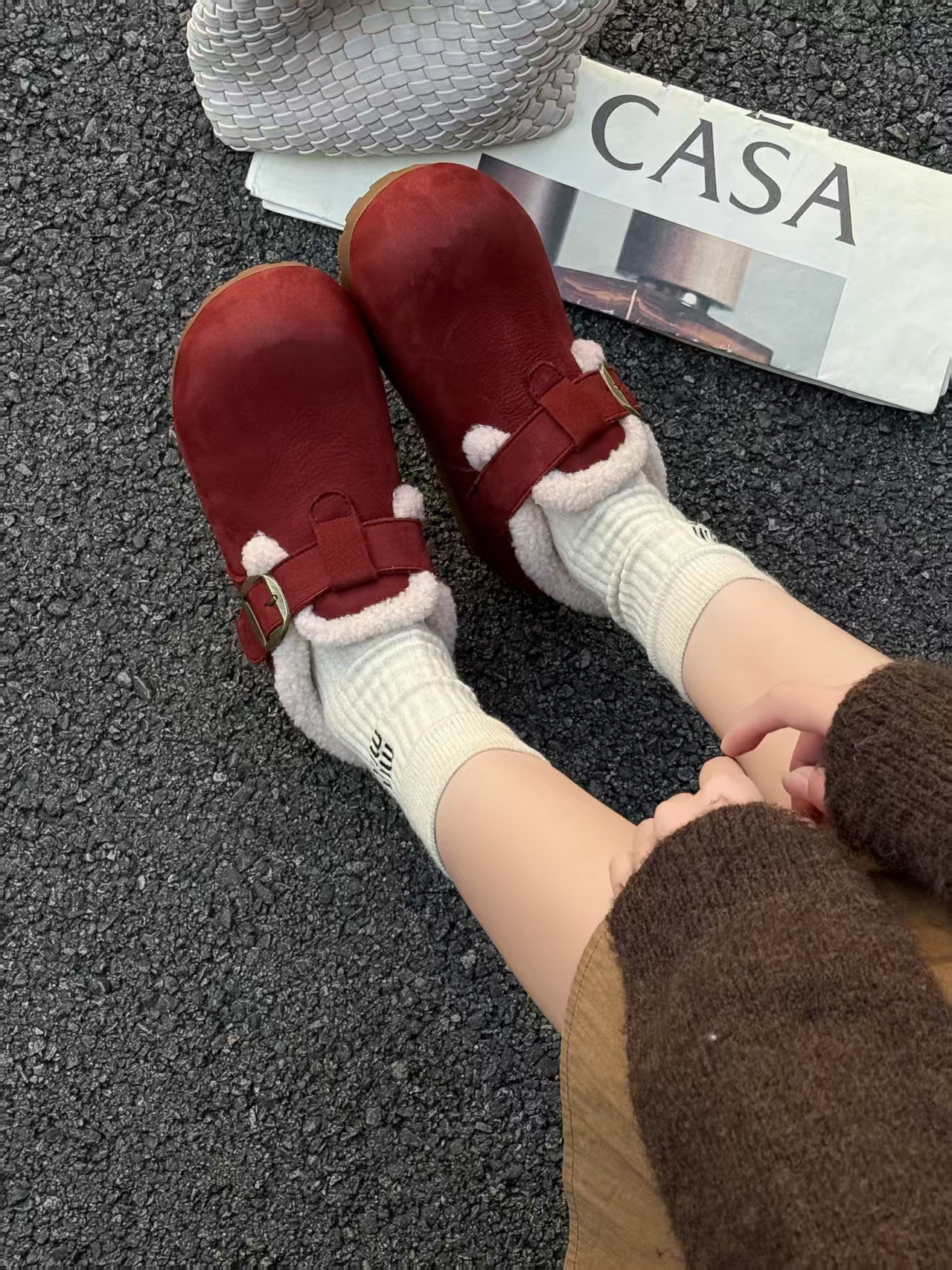 冬款宝宝保暖小皮鞋加绒舒适小女孩勃肯鞋棉鞋0002