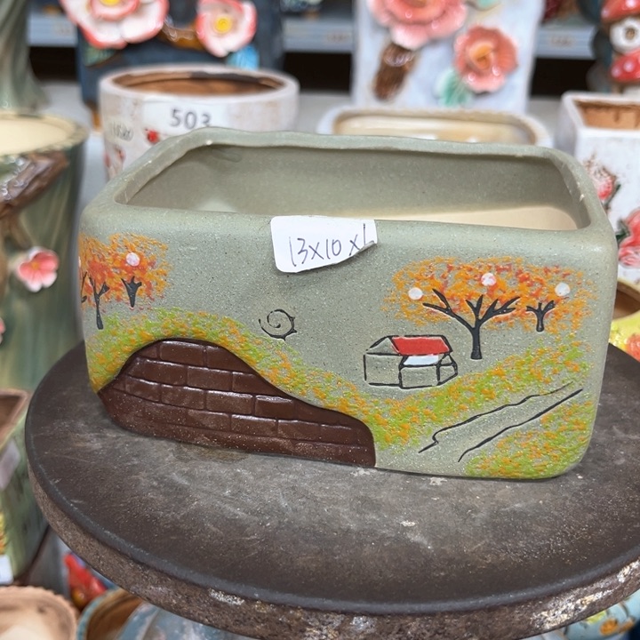 紫砂花盆粗陶材质多肉花盆