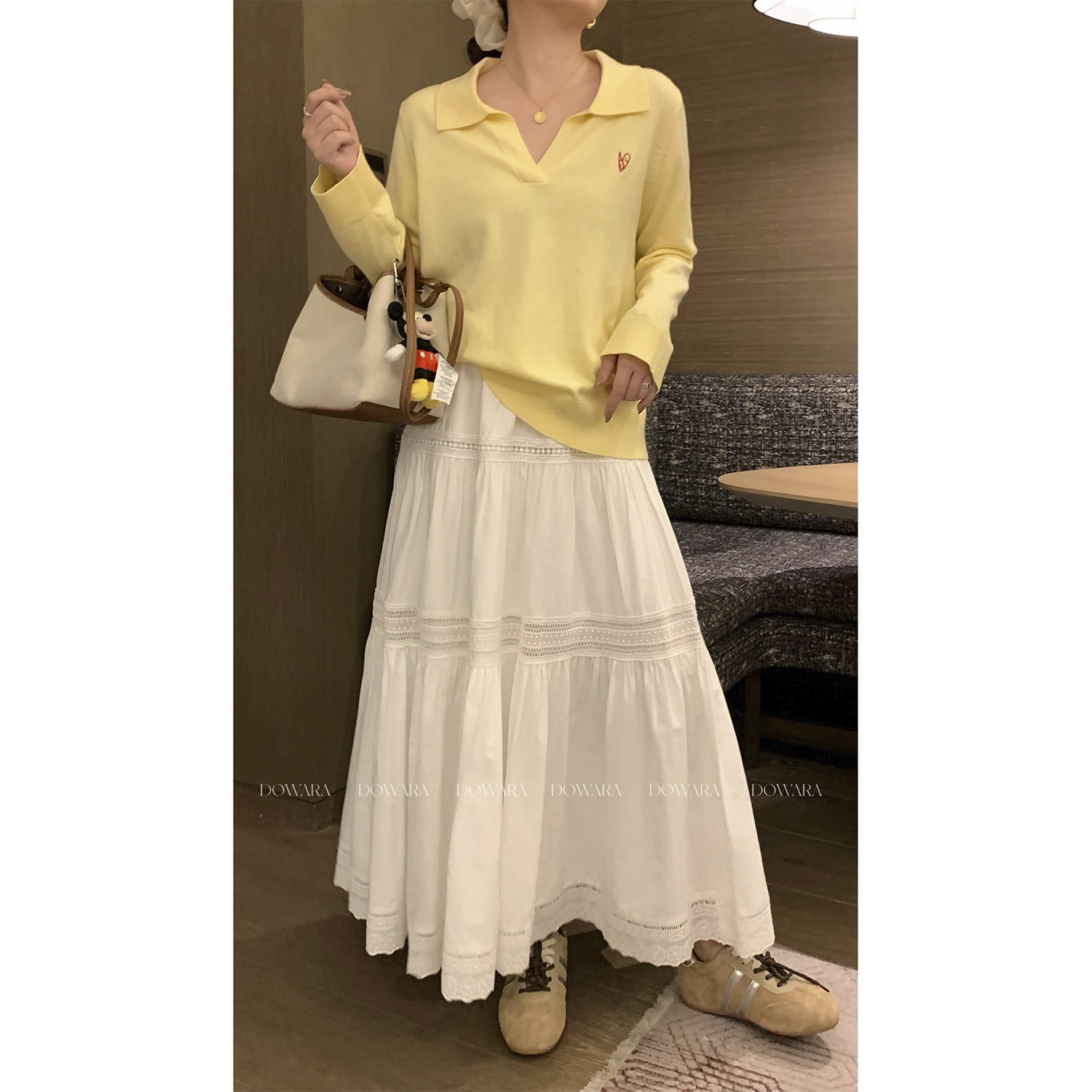 现货大婉酱微胖定制【奶油蛋糕】蕾丝花边半身裙温柔风A字裙子9941D