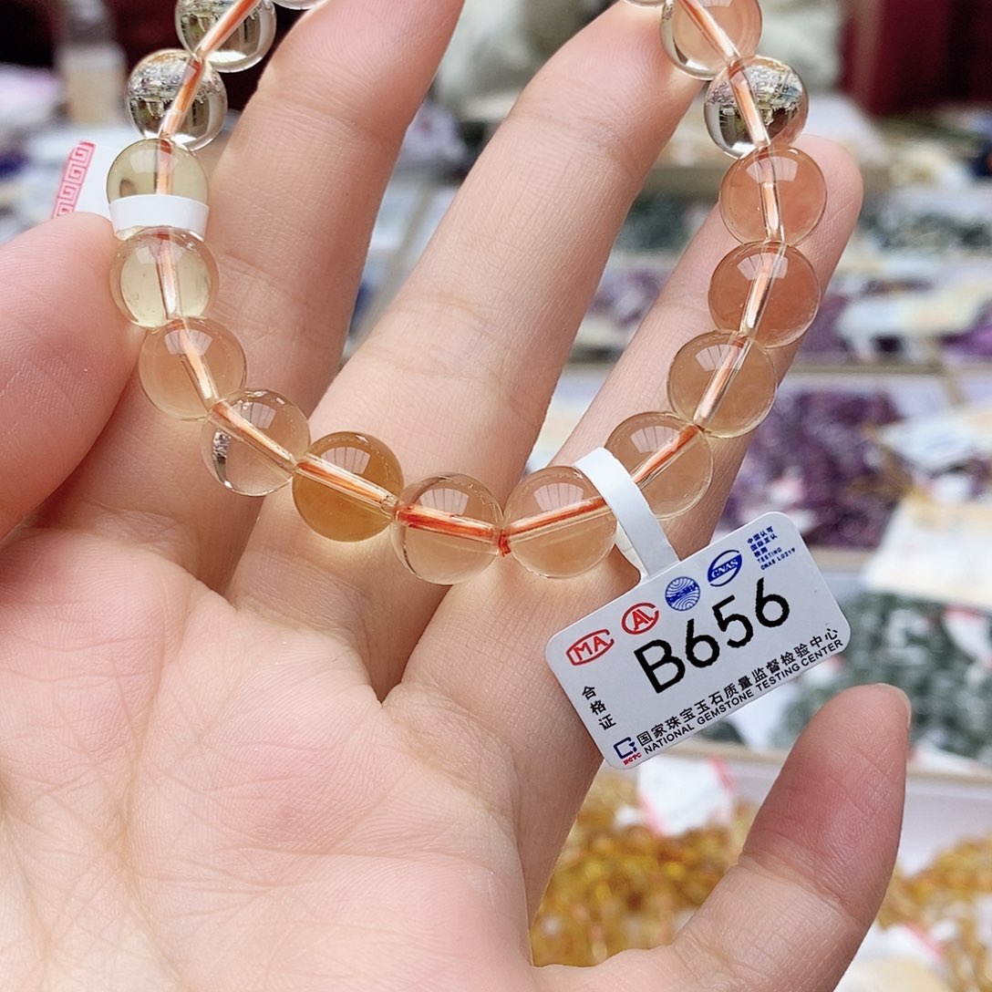 水晶手链未镶嵌B656黄水晶