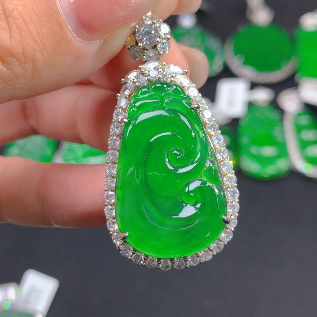 翡翠颈饰银S925镶嵌11111111111